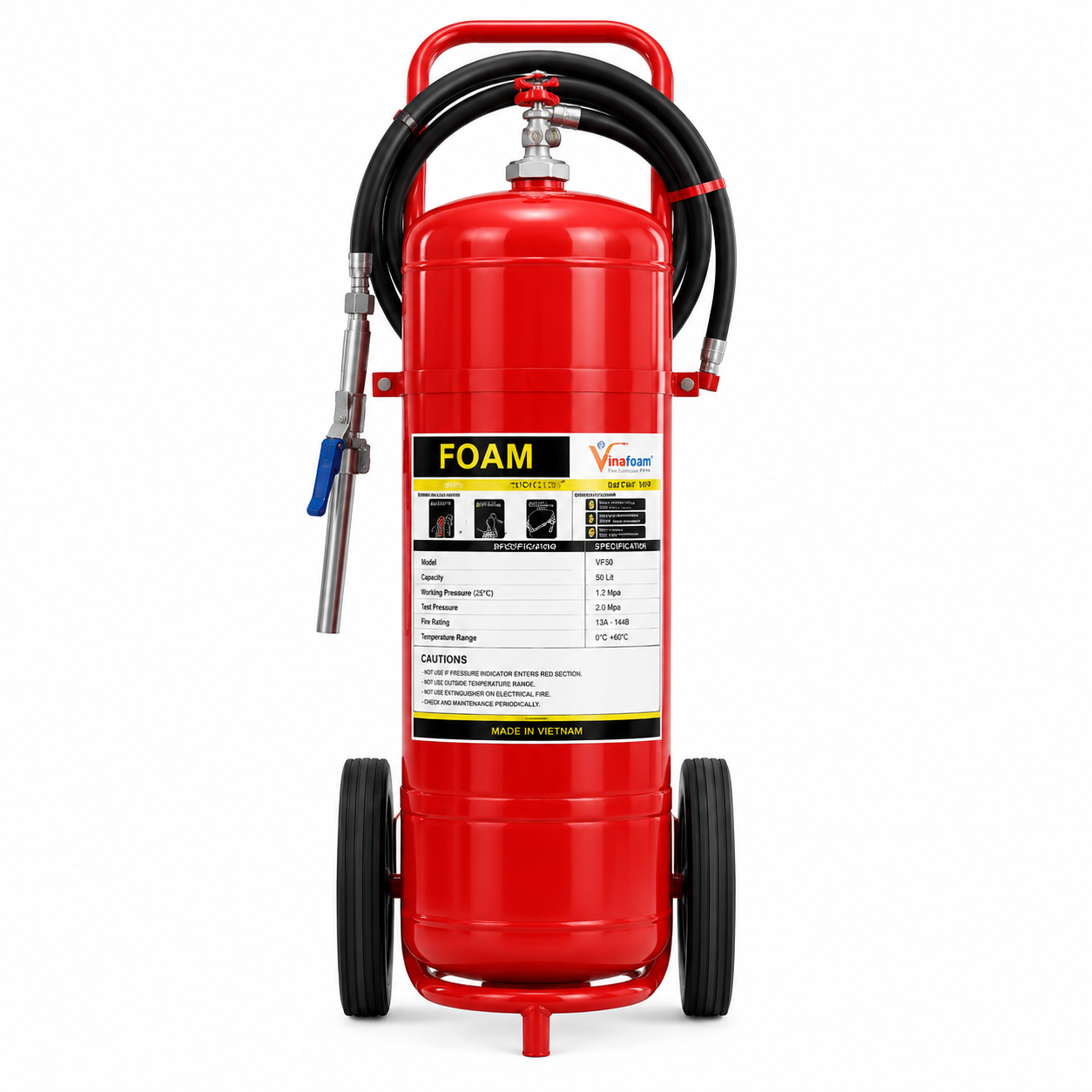 Bình chữa cháy xe đẩy bọt VinaFoam VF50